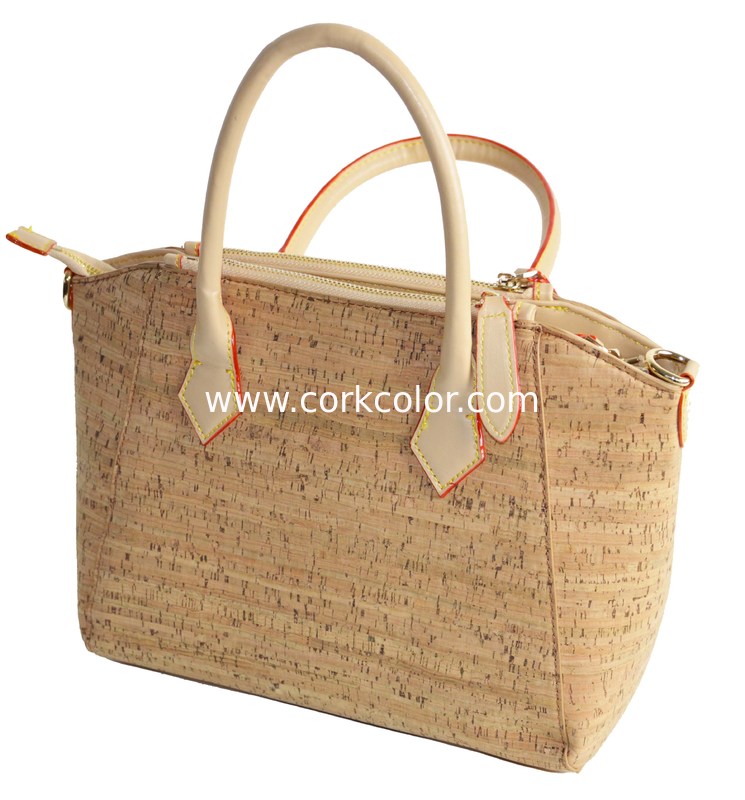 Top rated style,Women Cork Handbag for gift shop Wholesale 12.6''/13.7''*5.9''*9.8''